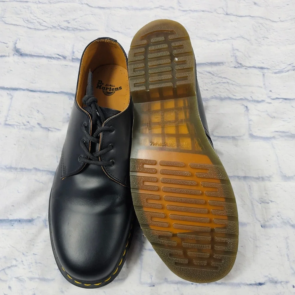 Dr Martens 1461 Oxford Shoes MENS 14 Black Smooth Leather Classic Low Top